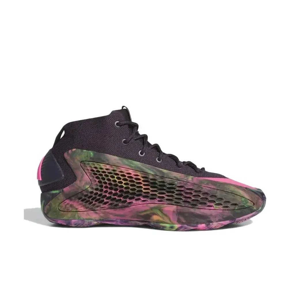 Adidas Original Black Grey A.E.1 Shock Absorbing and Slip Resistant Mid Top Men's Basketball Shoes