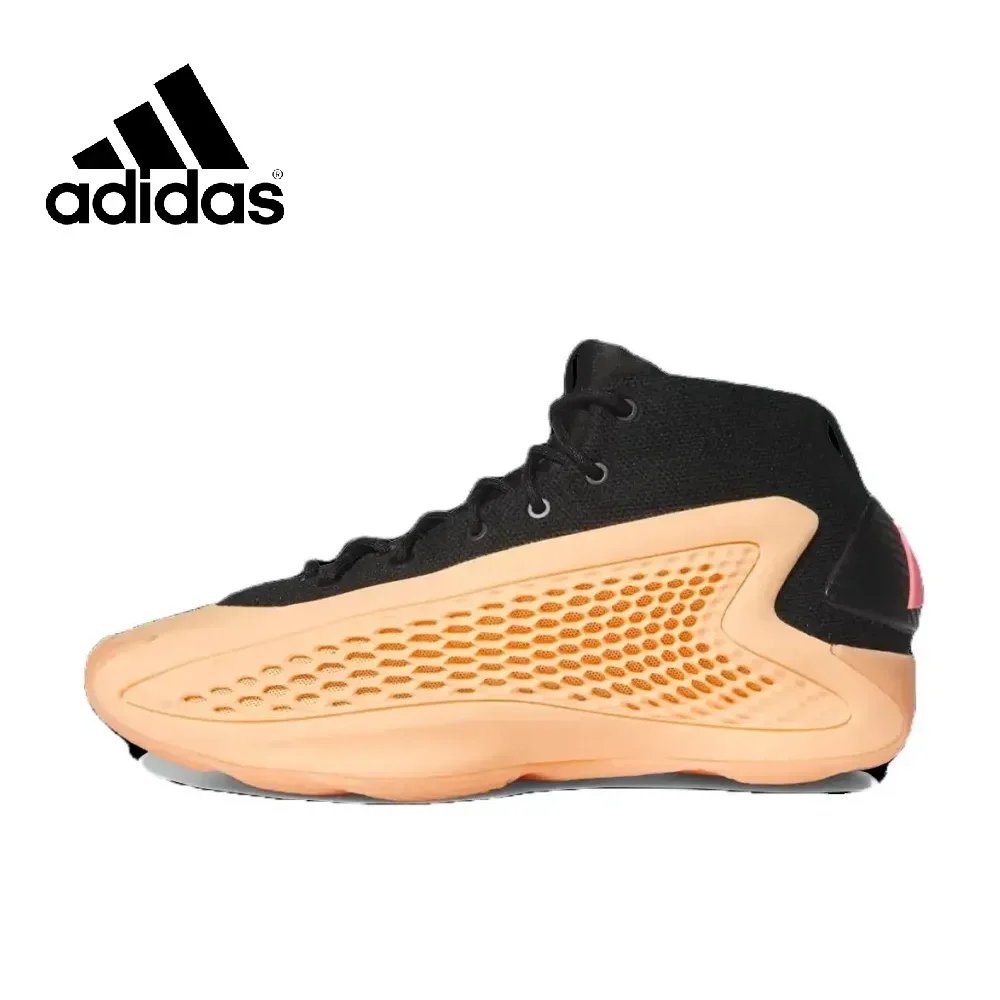Adidas Original Black Grey A.E.1 Shock Absorbing and Slip Resistant Mid Top Men's Basketball Shoes