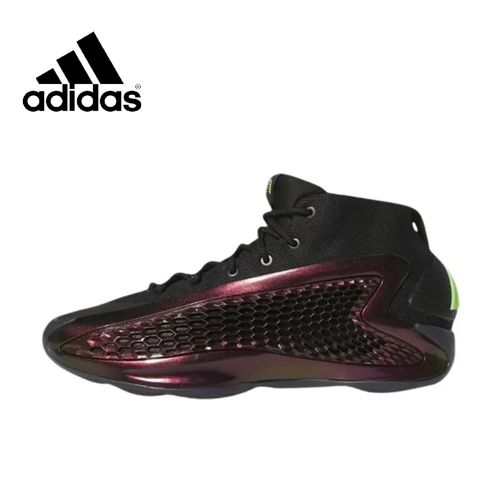 Adidas Original Black Grey A.E.1 Shock Absorbing and Slip Resistant Mid Top Men's Basketball Shoes