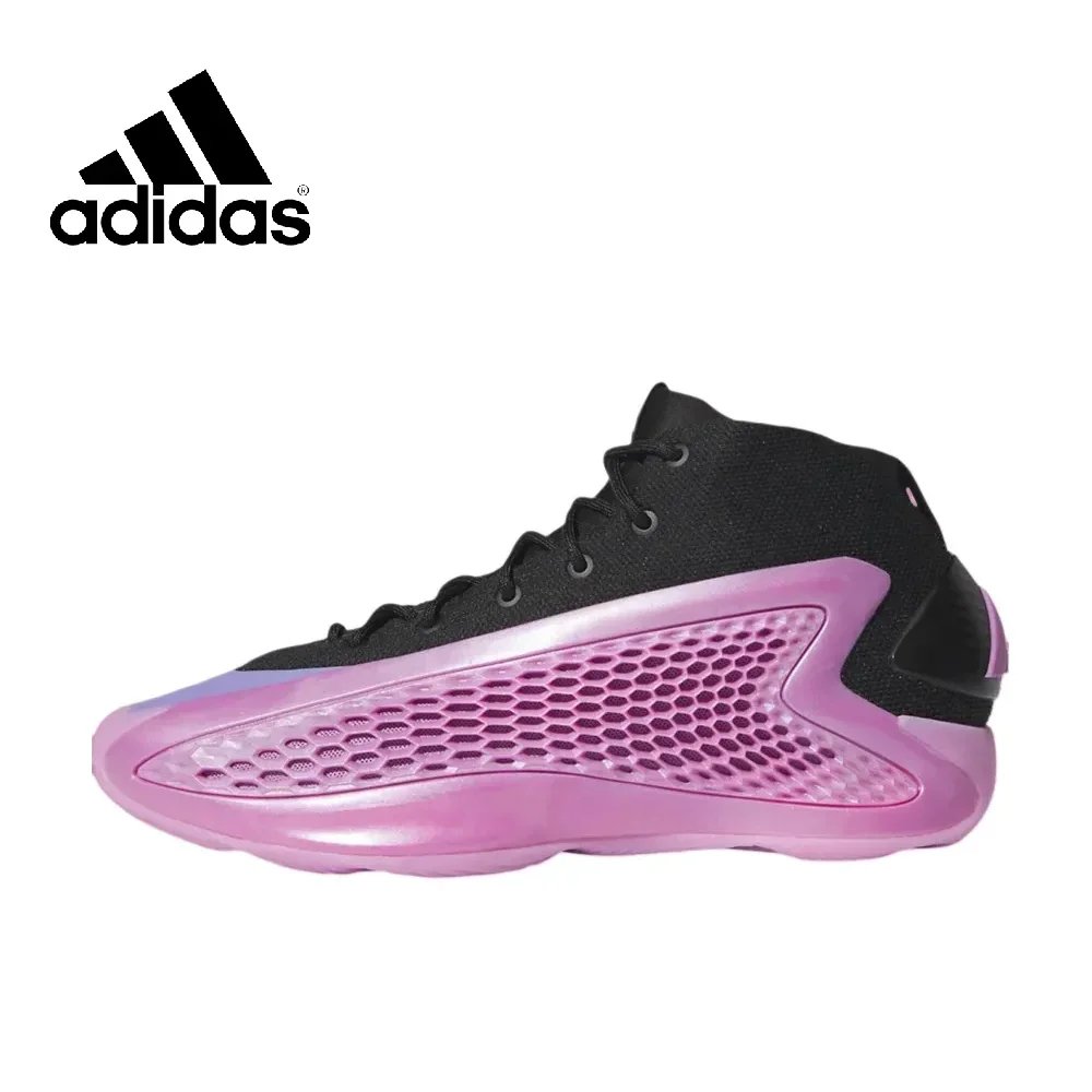 Adidas Original Black Grey A.E.1 Shock Absorbing and Slip Resistant Mid Top Men's Basketball Shoes