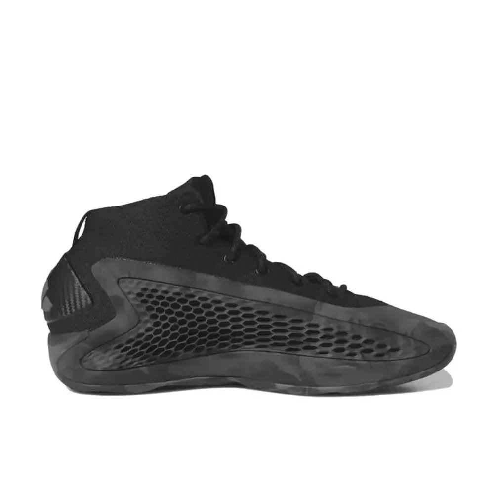 Adidas Original Black Grey A.E.1 Shock Absorbing and Slip Resistant Mid Top Men's Basketball Shoes