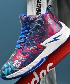 Alternative view of New Basketball Shoes Couple Mandarin Duck Color Scheme Sneakers Youth Fashion Trend Street Basketball Boots