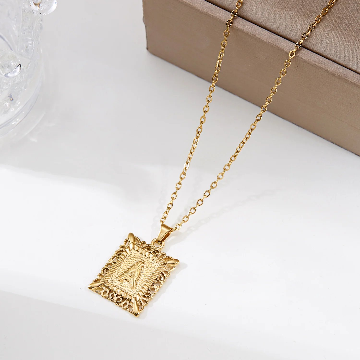Stainless Steel Initial Letter Necklace For Women Men Gold Color 26 Alphabet Clavicle Chain Choker Birthday Party Jewelry Gifts Stainless Steel Initial Letter Necklace For Women Men Gold Color 26 Alphabet Clavicle Chain Choker Birthday Party Jewelry Gifts