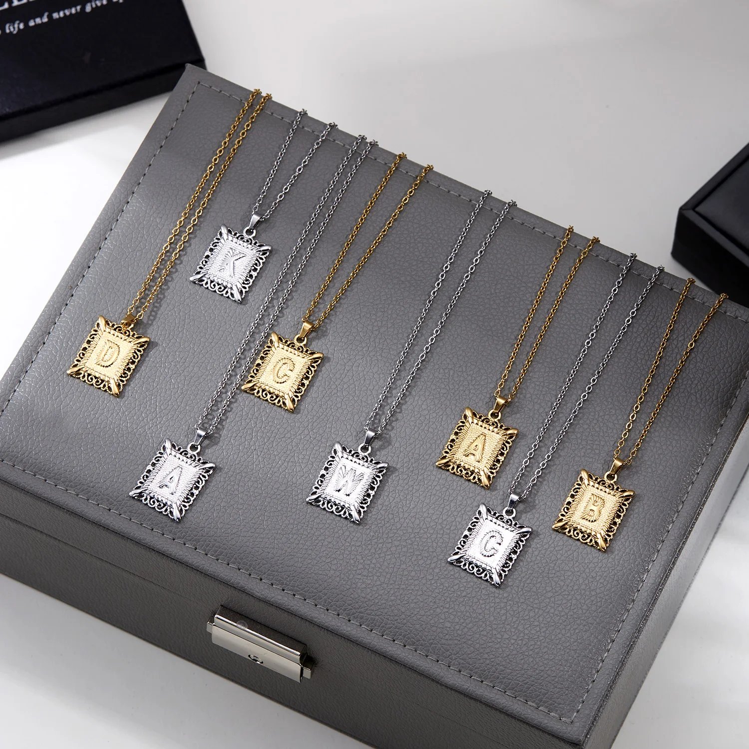 Stainless Steel Initial Letter Necklace For Women Men Gold Color 26 Alphabet Clavicle Chain Choker Birthday Party Jewelry Gifts Stainless Steel Initial Letter Necklace For Women Men Gold Color 26 Alphabet Clavicle Chain Choker Birthday Party Jewelry Gifts