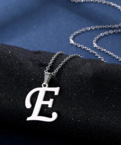 Alternative view of Fashion Letters A-Z Necklace for Women Men Stainless Steel High Quality English Alphabe Necklace A B C D E FGHIJKLMNOPQRSTUVWXYZ