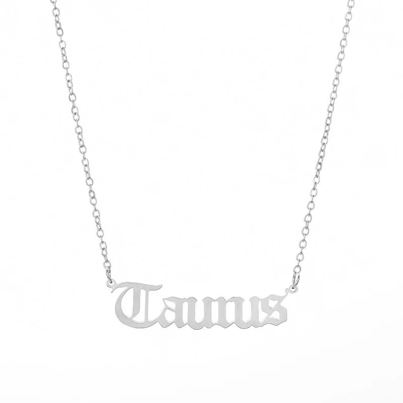Stainless Steel 12 Zodiac Constellation Necklaces Letter Aquarius Aries Gemini Pisces Leo Sagittarius Pendant Necklace for Women Stainless Steel 12 Zodiac Constellation Necklaces Letter Aquarius Aries Gemini Pisces Leo Sagittarius Pendant Necklace for Women