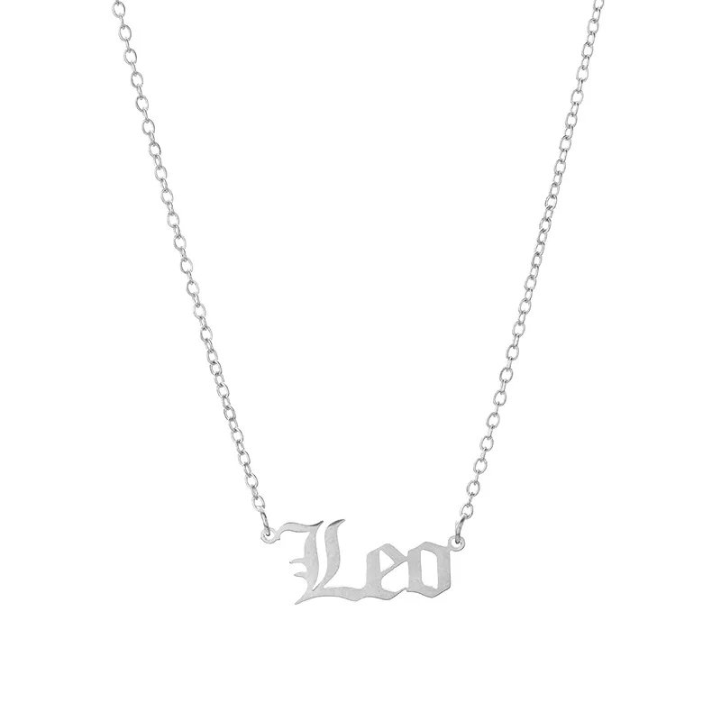 Stainless Steel 12 Zodiac Constellation Necklaces Letter Aquarius Aries Gemini Pisces Leo Sagittarius Pendant Necklace for Women Stainless Steel 12 Zodiac Constellation Necklaces Letter Aquarius Aries Gemini Pisces Leo Sagittarius Pendant Necklace for Women