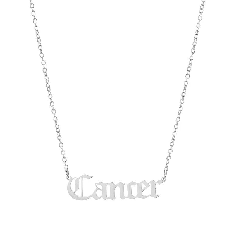 Stainless Steel 12 Zodiac Constellation Necklaces Letter Aquarius Aries Gemini Pisces Leo Sagittarius Pendant Necklace for Women Stainless Steel 12 Zodiac Constellation Necklaces Letter Aquarius Aries Gemini Pisces Leo Sagittarius Pendant Necklace for Women
