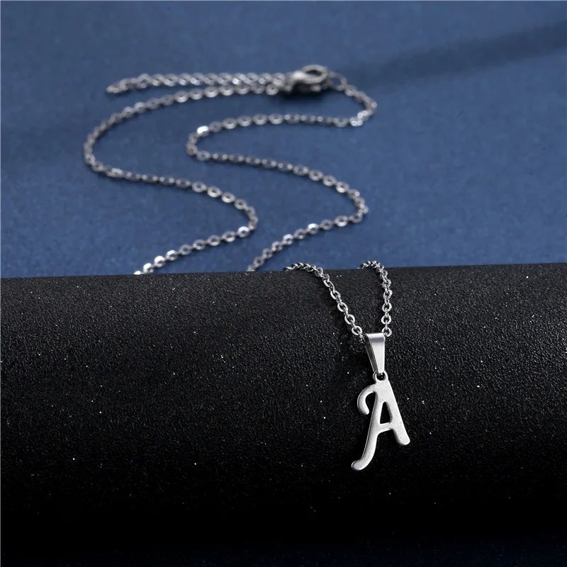 Fashion Initial Letter Pendant Necklace for Women Simple Stainless Steel Letter Glossy Clavicle Chain Choker Necklaces Jewelry Fashion Initial Letter Pendant Necklace for Women Simple Stainless Steel Letter Glossy Clavicle Chain Choker Necklaces Jewelry