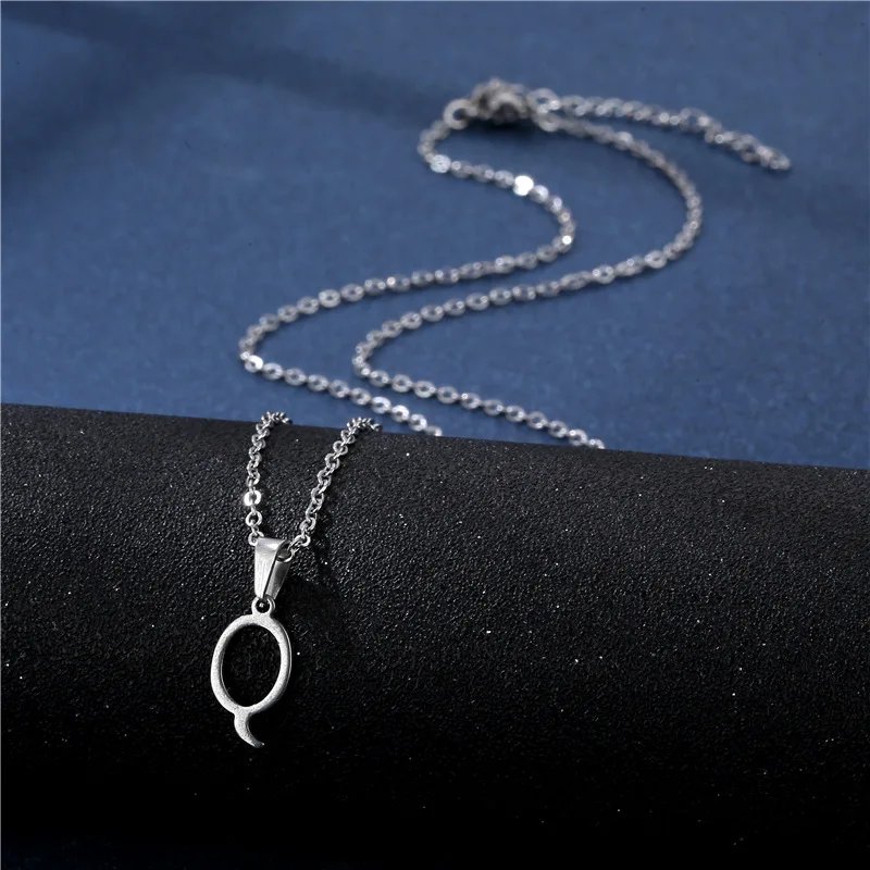 Fashion Initial Letter Pendant Necklace for Women Simple Stainless Steel Letter Glossy Clavicle Chain Choker Necklaces Jewelry Fashion Initial Letter Pendant Necklace for Women Simple Stainless Steel Letter Glossy Clavicle Chain Choker Necklaces Jewelry