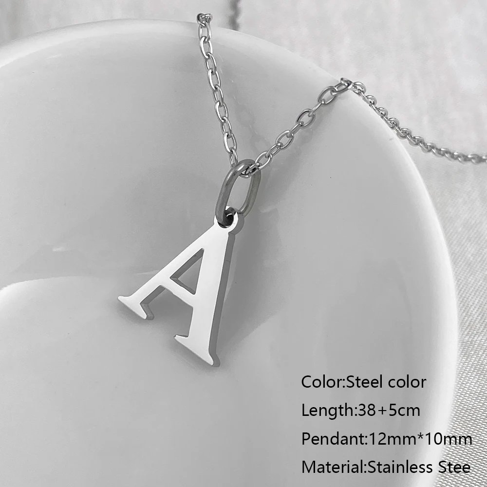 2024 New Glossy Letter DIY 26 Initial Jewelry Pendant Stainless Steel Necklace Birthday Gift Female 2024 New Glossy Letter DIY 26 Initial Jewelry Pendant Stainless Steel Necklace Birthday Gift Female