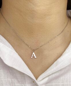 2024 New Glossy Letter DIY 26 Initial Jewelry Pendant Stainless Steel Necklace Birthday Gift Female