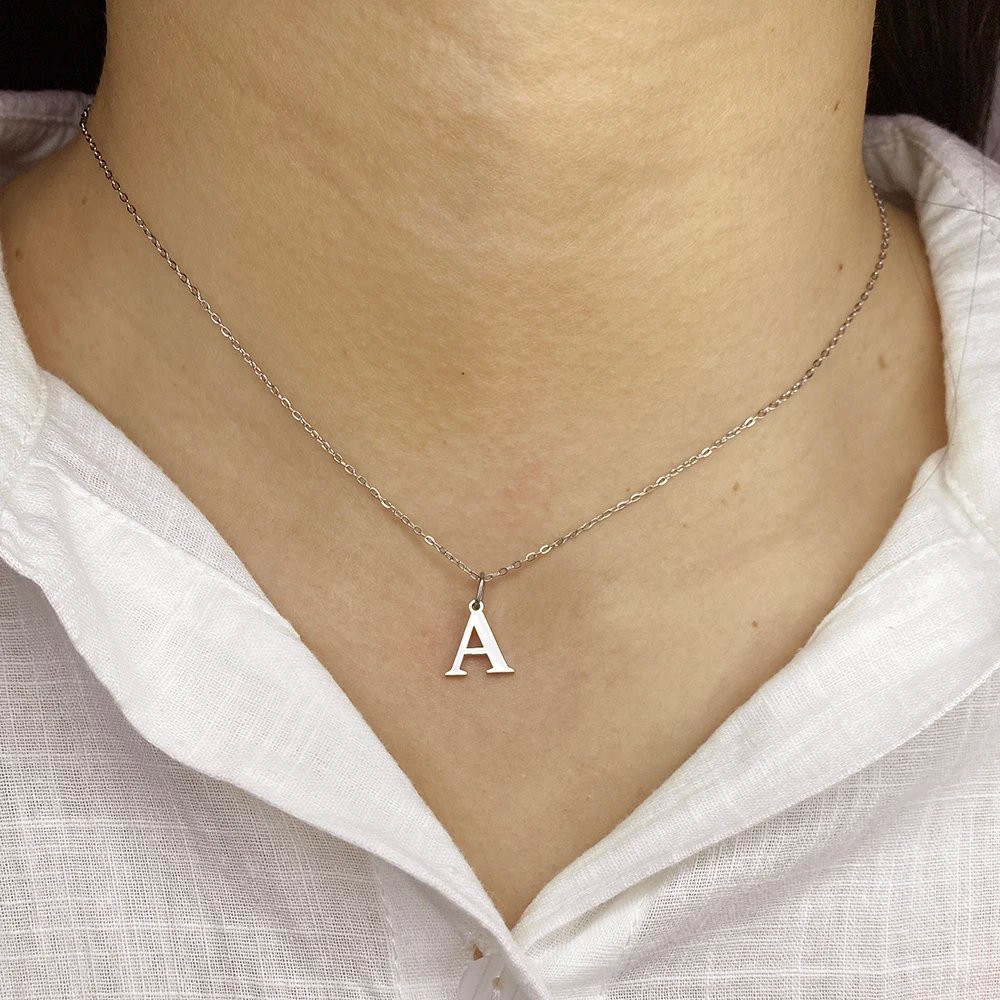 2024 New Glossy Letter DIY 26 Initial Jewelry Pendant Stainless Steel Necklace Birthday Gift Female 2024 New Glossy Letter DIY 26 Initial Jewelry Pendant Stainless Steel Necklace Birthday Gift Female