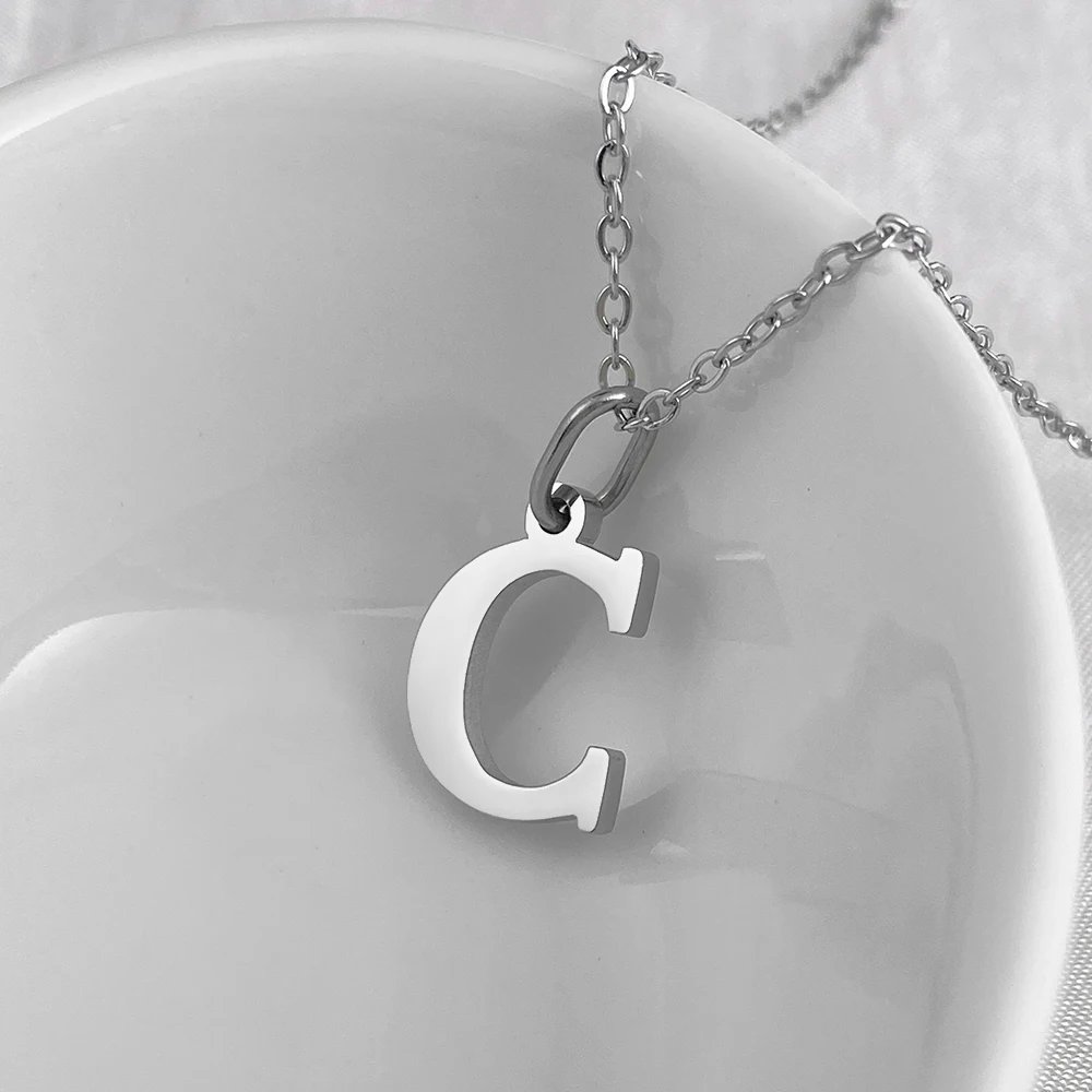 2024 New Glossy Letter DIY 26 Initial Jewelry Pendant Stainless Steel Necklace Birthday Gift Female 2024 New Glossy Letter DIY 26 Initial Jewelry Pendant Stainless Steel Necklace Birthday Gift Female