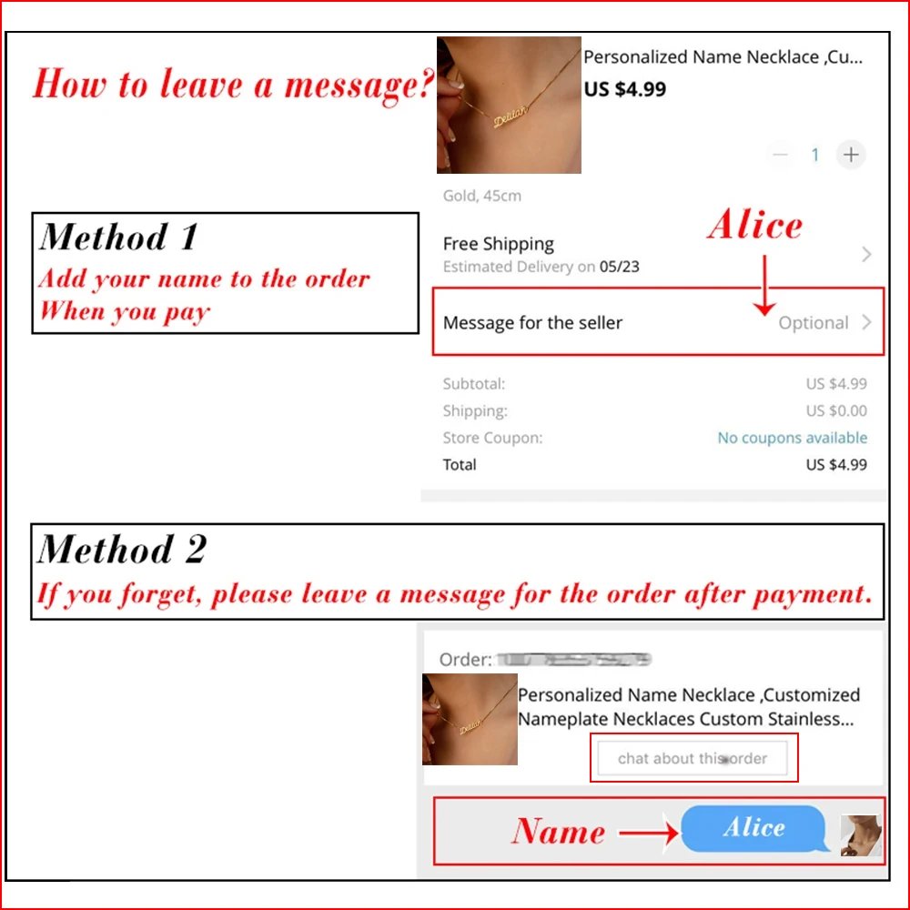 Personalized Name Necklace Custom Pendant Stainless Stee Gold 5mm Cuban Chain Necklaces for Women Men Customized Letter Jewelry