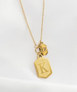 Alternative view of Gold Plated Europe And America Trendy Stainless Steel Necklace For Women Personality K Letter Pendant Ins Fashion Party Jewelry