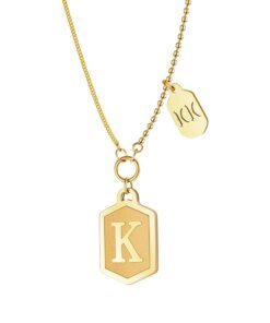 Gold Plated Europe And America Trendy Stainless Steel Necklace For Women Personality K Letter Pendant Ins Fashion Party Jewelry