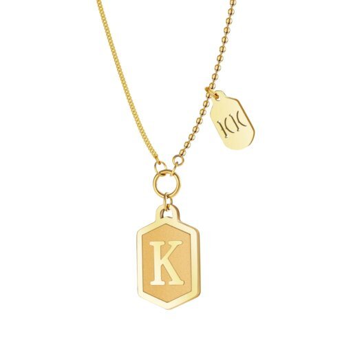 Gold Plated Europe And America Trendy Stainless Steel Necklace For Women Personality K Letter Pendant Ins Fashion Party Jewelry