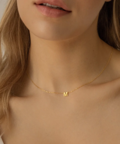 Custom Letter Charm Necklace Stainless Steel Name Necklace Personalized Letter Choker Necklace Pendant Nameplate Gift