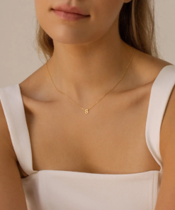 Alternative view of Custom Letter Charm Necklace Stainless Steel Name Necklace Personalized Letter Choker Necklace Pendant Nameplate Gift