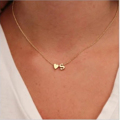 Alphabet Letter First Name A-Z Slide Pendant Necklace Silver Gold Color Plated Metal Chain For Women Gift Alphabet Letter First Name A-Z Slide Pendant Necklace Silver Gold Color Plated Metal Chain For Women Gift