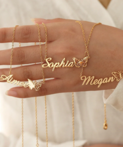 Alternative view of Custom Name Necklaces For Women Personalized Name Necklace With Heart Butterfly Choker Stainlesss Steel Wedding Jewelry Gift Bff