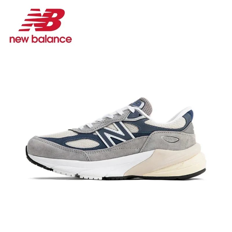 Original New Balance NB 990 V6 Trend Vintage Fabric Leather Shock Absorption Casual Running Shoes Unisex Sneakers M990GL6