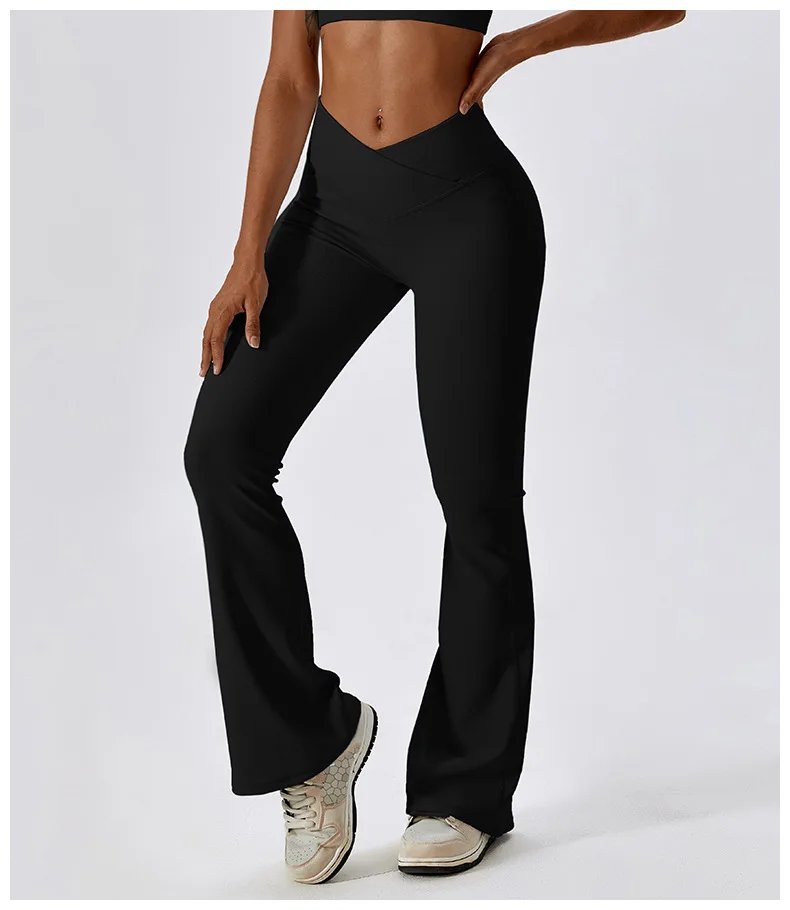 Flare Leggings Yoga Pants Women High Waist Wide Leg Pants Women Gym Workout Fitness Sports Flared Pant Latin Dance Trousers