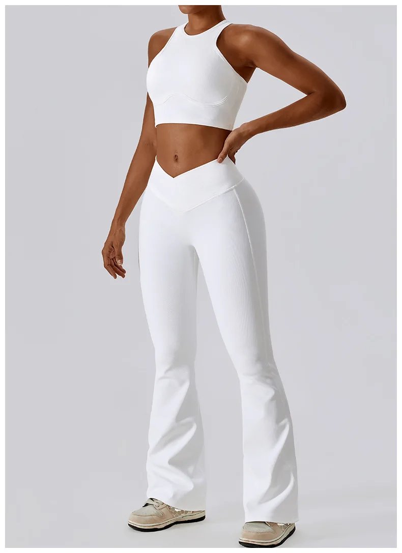 Flare Leggings Yoga Pants Women High Waist Wide Leg Pants Women Gym Workout Fitness Sports Flared Pant Latin Dance Trousers