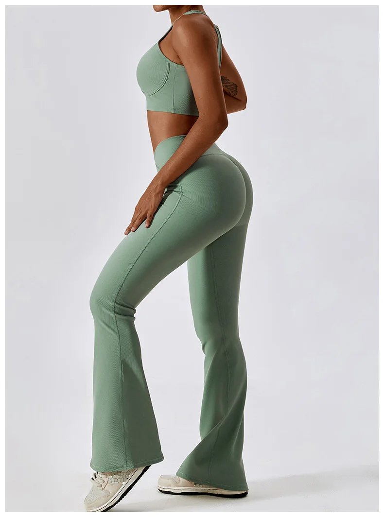 Flare Leggings Yoga Pants Women High Waist Wide Leg Pants Women Gym Workout Fitness Sports Flared Pant Latin Dance Trousers
