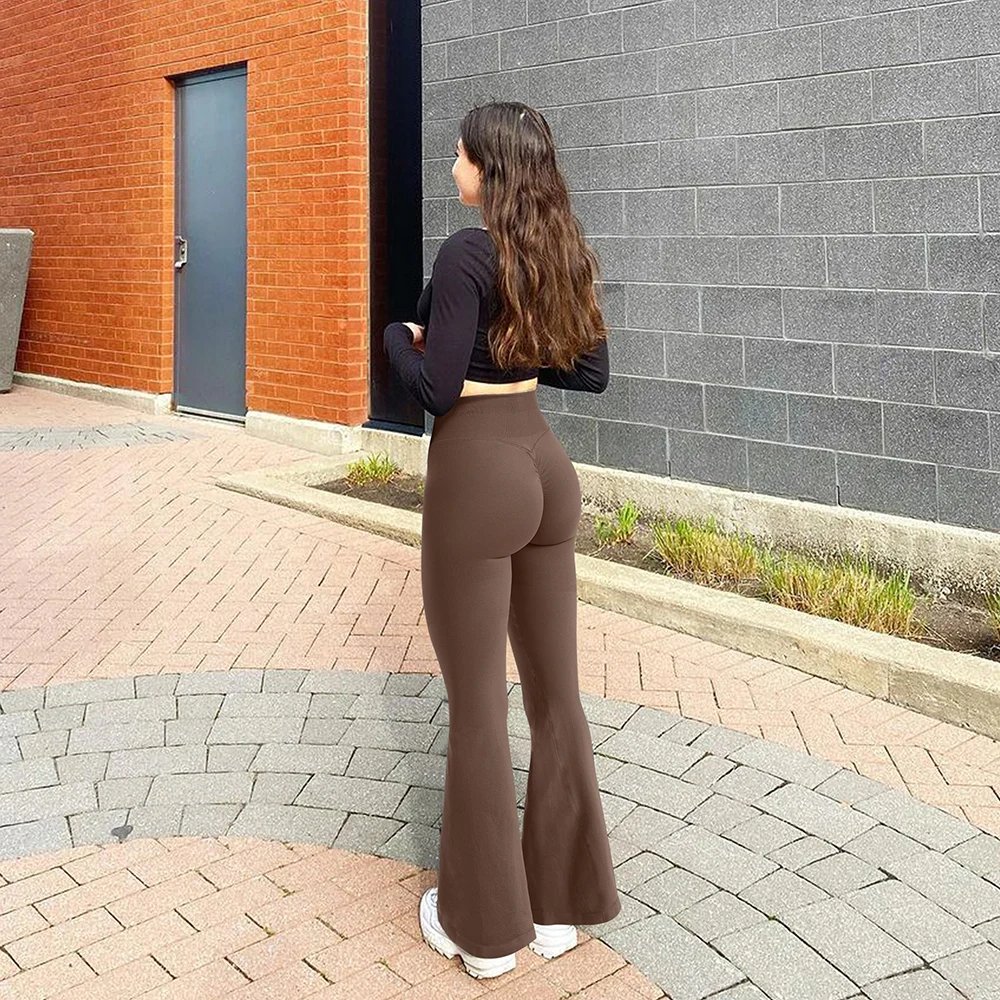 Slim Autumn High Waist Casual Flare Pants Female Fahsion Sweet Streewear Trousers Sports Leggings Flared Pants Long Pants Lady Slim Autumn High Waist Casual Flare Pants Female Fahsion Sweet Streewear Trousers Sports Leggings Flared Pants Long Pants Lady