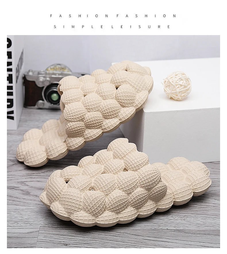YISHEN Slippers For Men Slides Flat Bubble Slippers Adult Sandals Beach Shoe Solid Color Home Slippers Bedroom Spa Sandals YISHEN Slippers For Men Slides Flat Bubble Slippers Adult Sandals Beach Shoe Solid Color Home Slippers Bedroom Spa Sandals