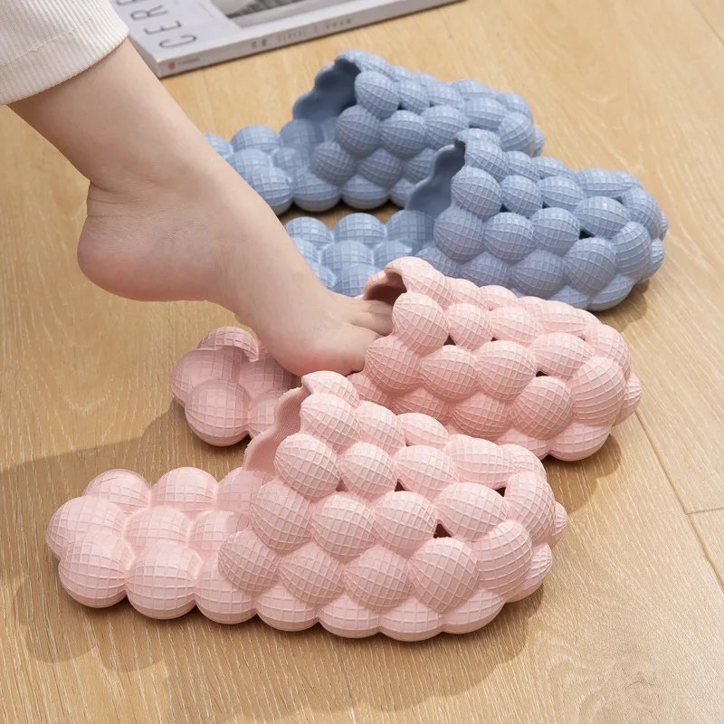 2023 Shoes for Women Slippers Bubble Slides Funny Massage Spa Slippers Pillow Slipppers Soft Anti-Slip Reflexology Sandals
