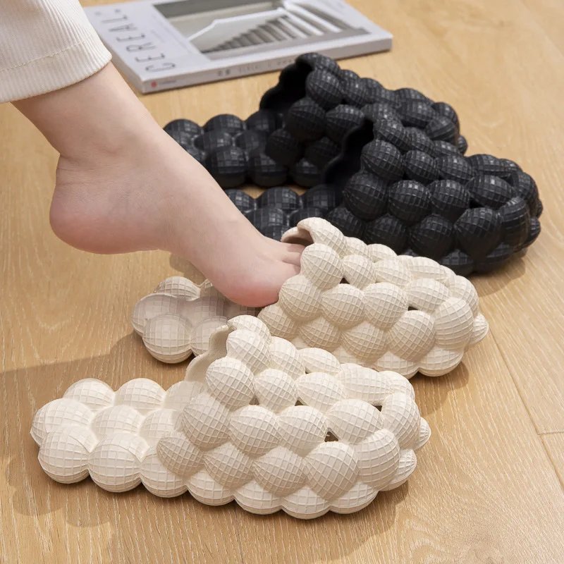 2023 Shoes for Women Slippers Bubble Slides Funny Massage Spa Slippers Pillow Slipppers Soft Anti-Slip Reflexology Sandals