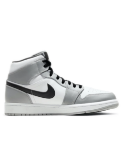 Alternative view of Nike Air Jordan 1 Mid "Light Smoke Grey"For Men's Retro Classic Basketball Sneakers Shoes 554724-092
