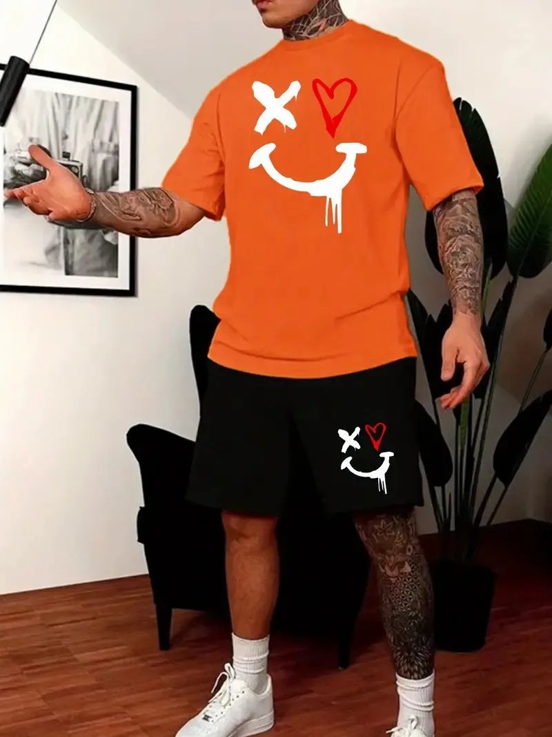 New Men’s Sets 3D Tracksuit Summer Fashion Clothes For Man TShirt Shorts 2 Piece Casual Suit Streetwear Oversized Mens Outfit