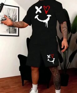 New Men’s Sets 3D Tracksuit Summer Fashion Clothes For Man TShirt Shorts 2 Piece Casual Suit Streetwear Oversized Mens Outfit