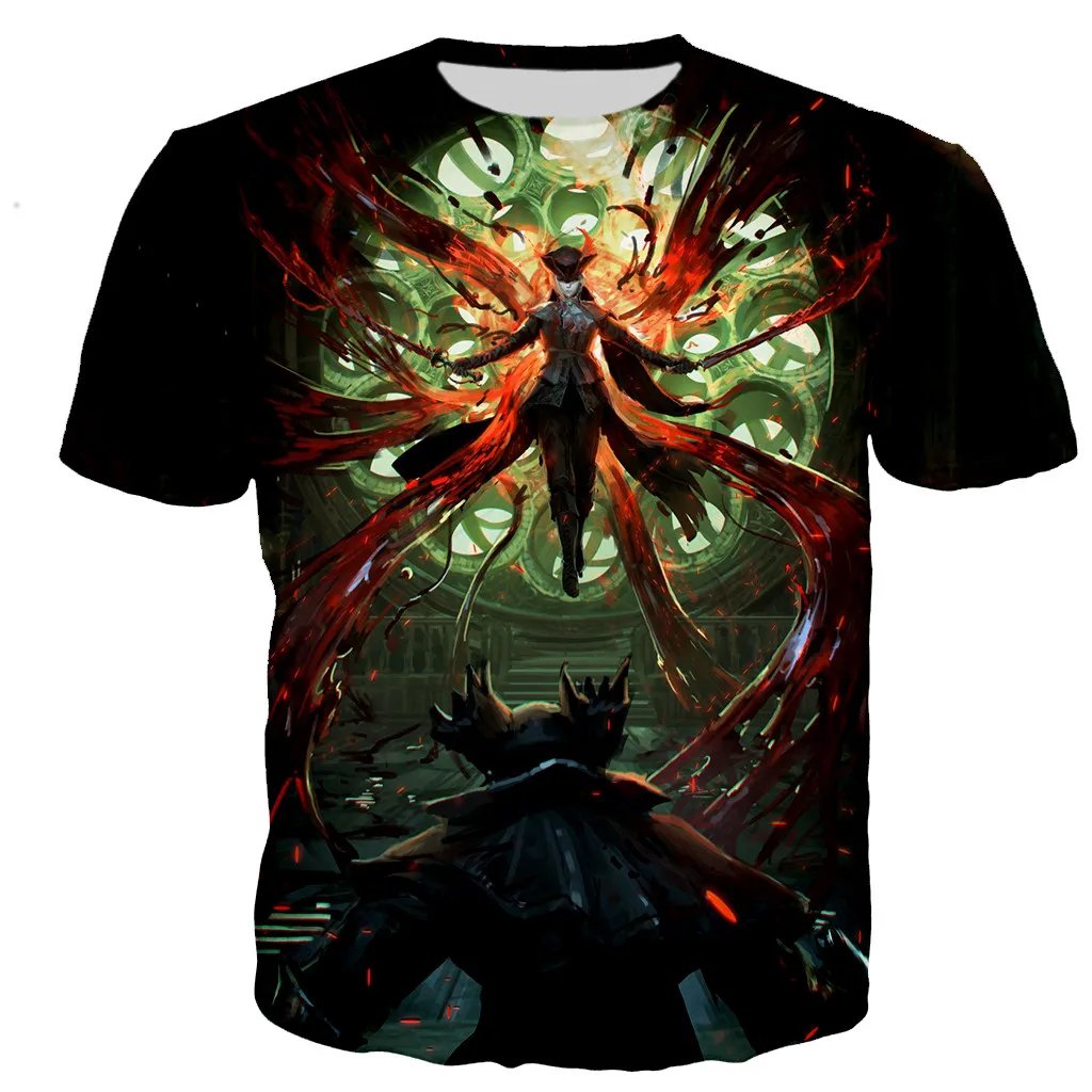 Summer Bloodborne Lady Maria T-Shirts Game 3D Print Streetwear Men Women Casual Fashion Oversized T Shirt Kids Tees Tops Clothes