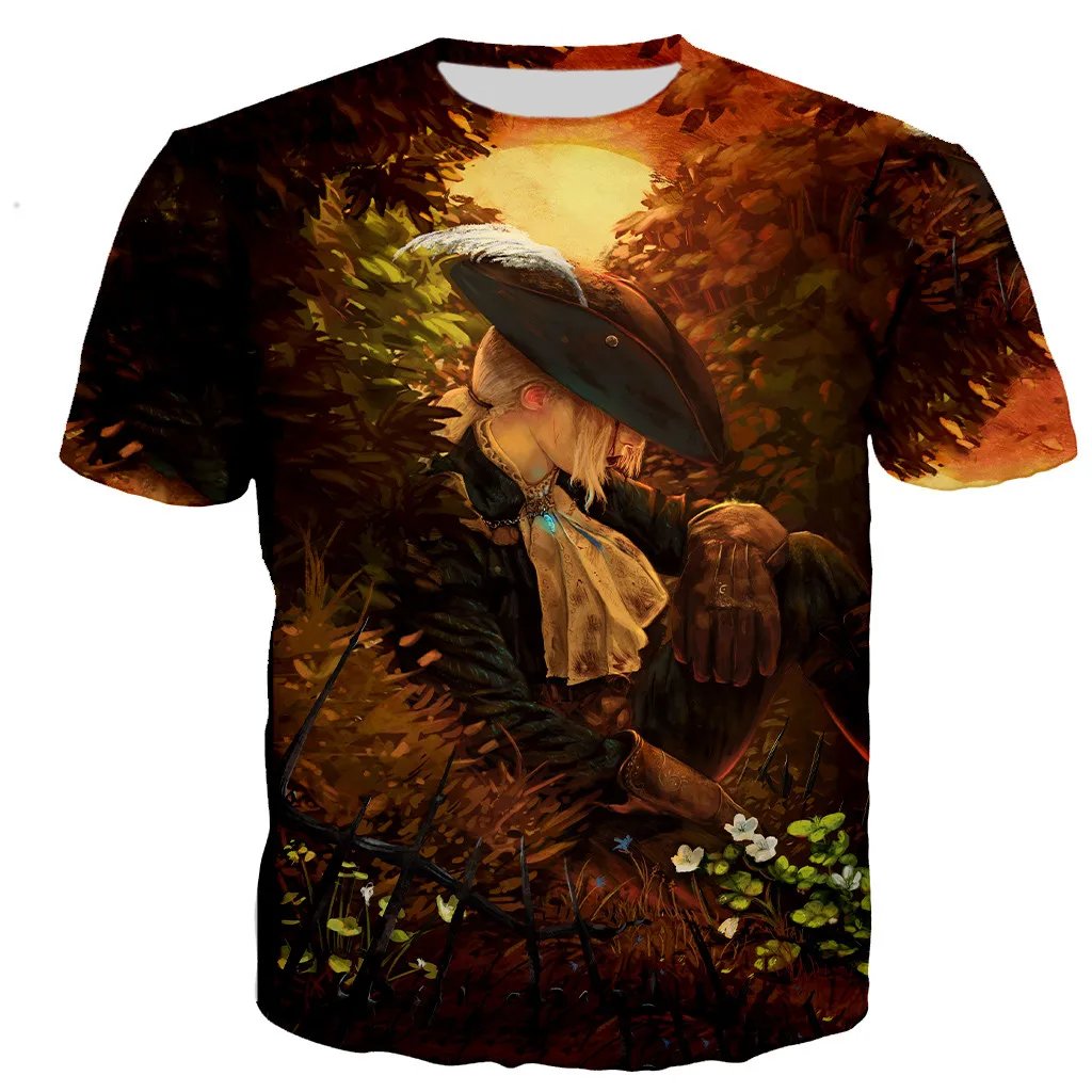 Summer Bloodborne Lady Maria T-Shirts Game 3D Print Streetwear Men Women Casual Fashion Oversized T Shirt Kids Tees Tops Clothes
