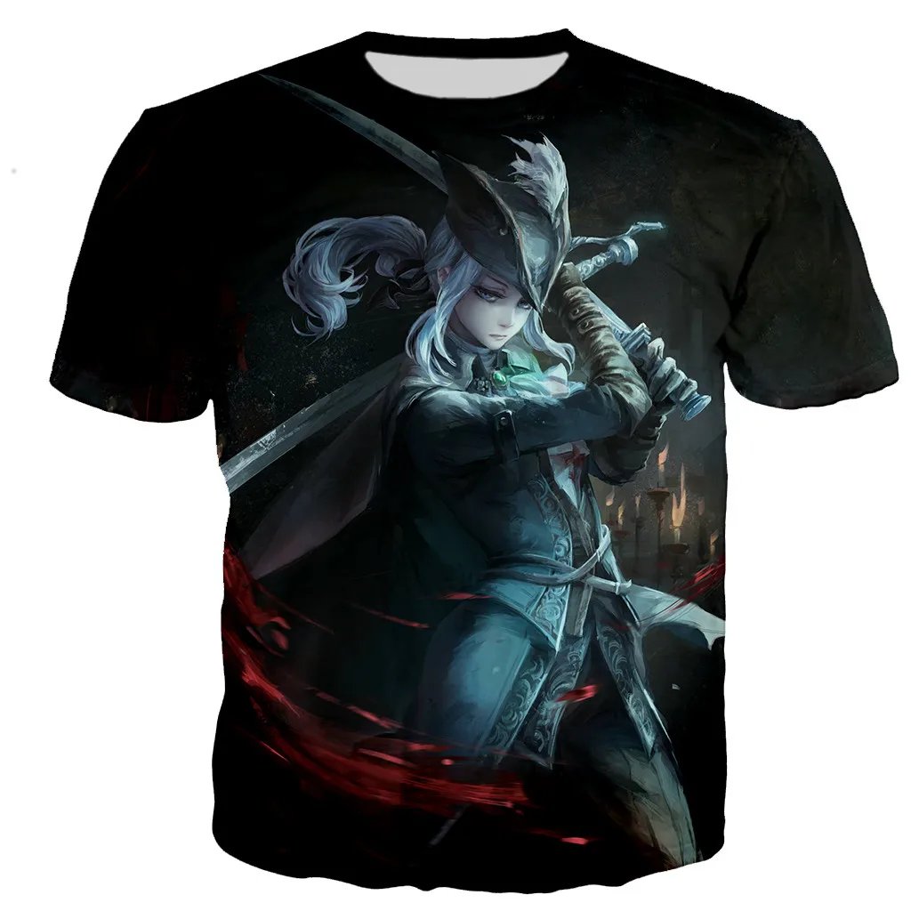 Summer Bloodborne Lady Maria T-Shirts Game 3D Print Streetwear Men Women Casual Fashion Oversized T Shirt Kids Tees Tops Clothes