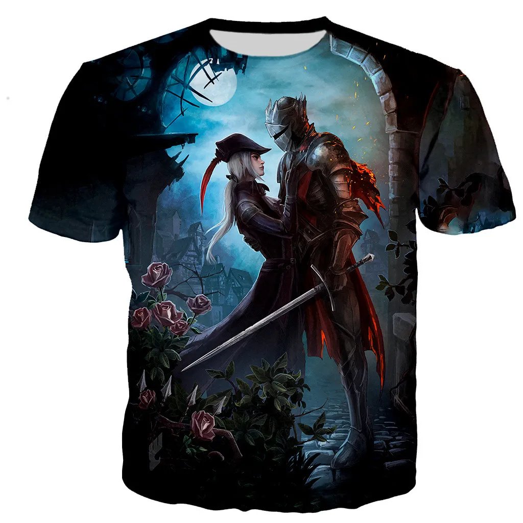 Summer Bloodborne Lady Maria T-Shirts Game 3D Print Streetwear Men Women Casual Fashion Oversized T Shirt Kids Tees Tops Clothes