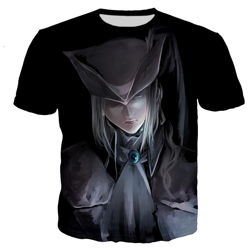 Summer Bloodborne Lady Maria T-Shirts Game 3D Print Streetwear Men Women Casual Fashion Oversized T Shirt Kids Tees Tops Clothes