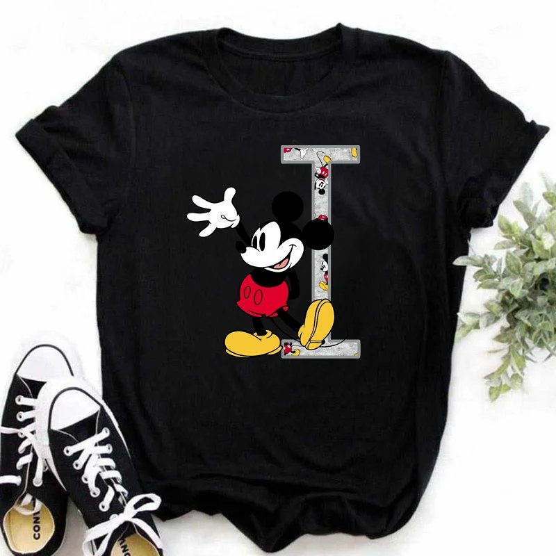 Mickey Mouse A-Z 26 Disney English Letter Graphic Women T-shirt Girl Tee Tops Summer Harajuku Female Y2K Ladies Clothes 2024 Mickey Mouse A-Z 26 Disney English Letter Graphic Women T-shirt Girl Tee Tops Summer Harajuku Female Y2K Ladies Clothes 2024