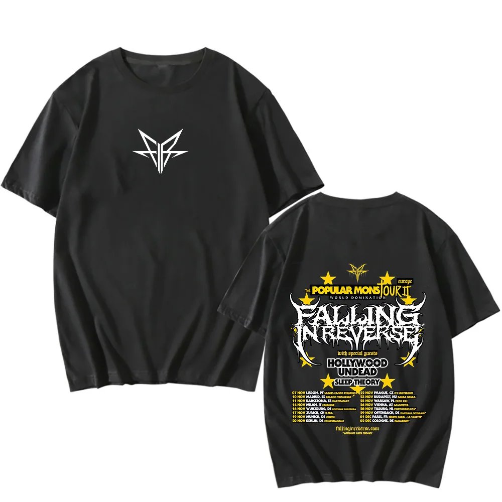 Falling in Reverse The Popular Mons Tour T-Shirts for Women/Men New Design Tee-shirt Funko Pop Round Neck Cotton Clothes Trends Falling in Reverse The Popular Mons Tour T-Shirts for Women/Men New Design Tee-shirt Funko Pop Round Neck Cotton Clothes Trends
