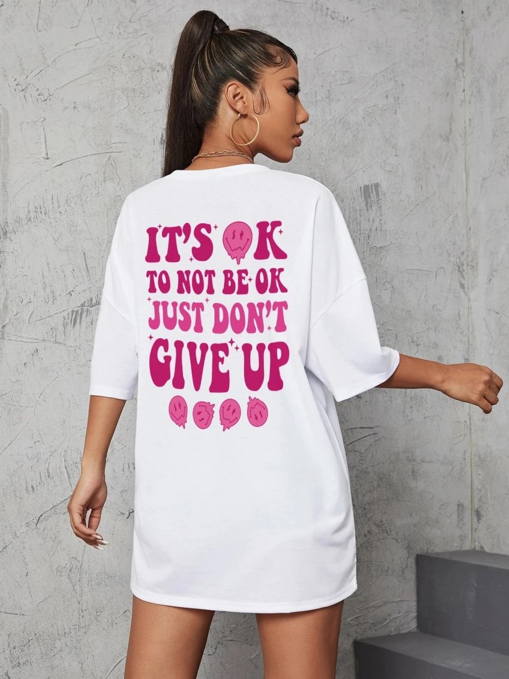 It'S Ok To Not Be Ok Just Don'T Give Upfemale Tshirt Breathable Summer T Shirt Casual Fashion Tee Top Basic Daily Tshirts Women It'S Ok To Not Be Ok Just Don'T Give Upfemale Tshirt Breathable Summer T Shirt Casual Fashion Tee Top Basic Daily Tshirts Women