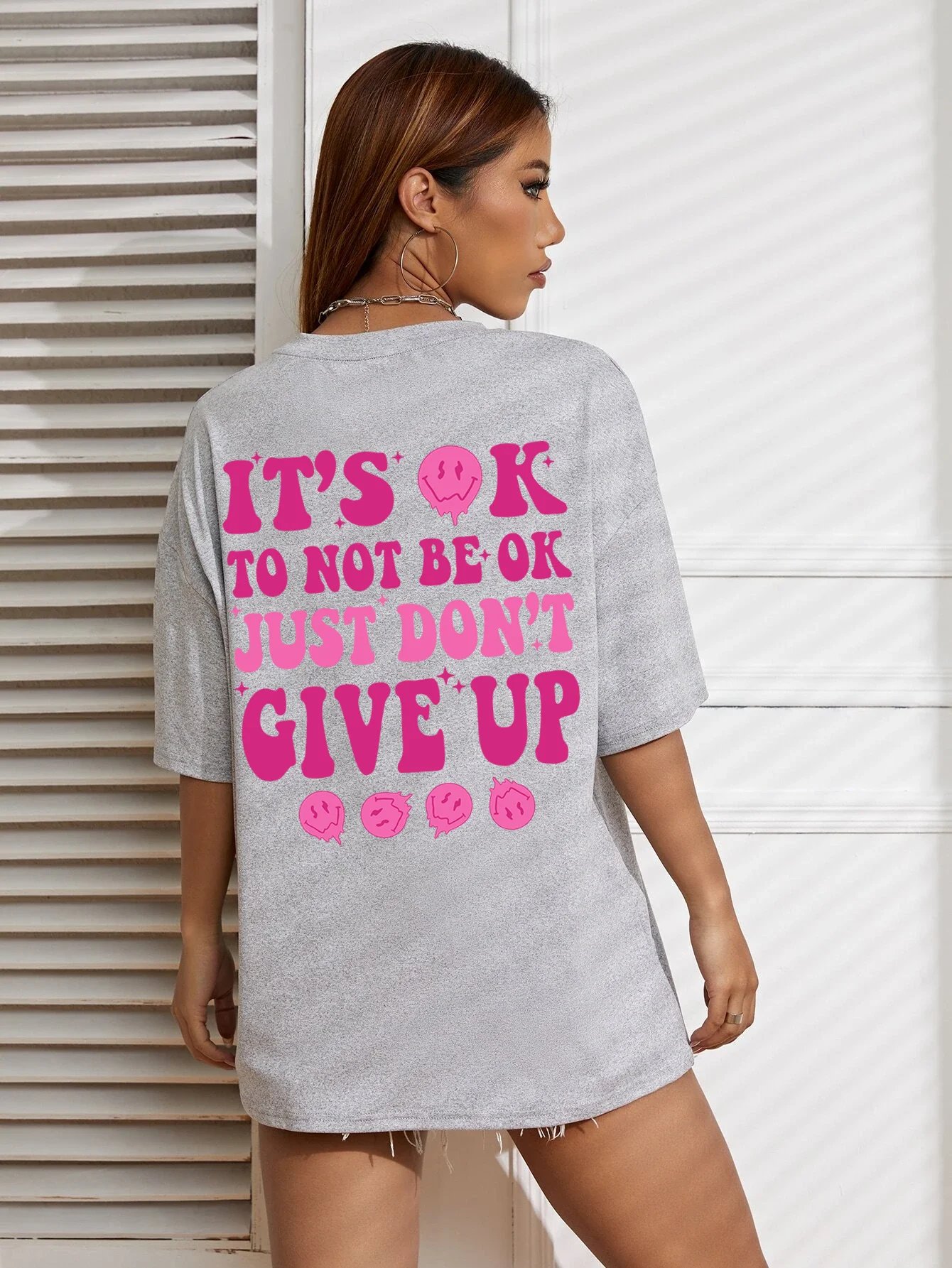 It'S Ok To Not Be Ok Just Don'T Give Upfemale Tshirt Breathable Summer T Shirt Casual Fashion Tee Top Basic Daily Tshirts Women It'S Ok To Not Be Ok Just Don'T Give Upfemale Tshirt Breathable Summer T Shirt Casual Fashion Tee Top Basic Daily Tshirts Women