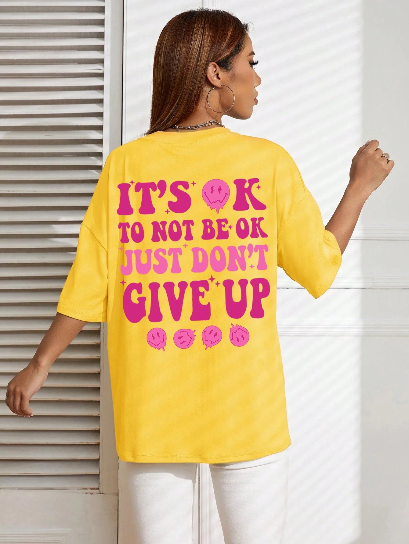 It'S Ok To Not Be Ok Just Don'T Give Upfemale Tshirt Breathable Summer T Shirt Casual Fashion Tee Top Basic Daily Tshirts Women It'S Ok To Not Be Ok Just Don'T Give Upfemale Tshirt Breathable Summer T Shirt Casual Fashion Tee Top Basic Daily Tshirts Women