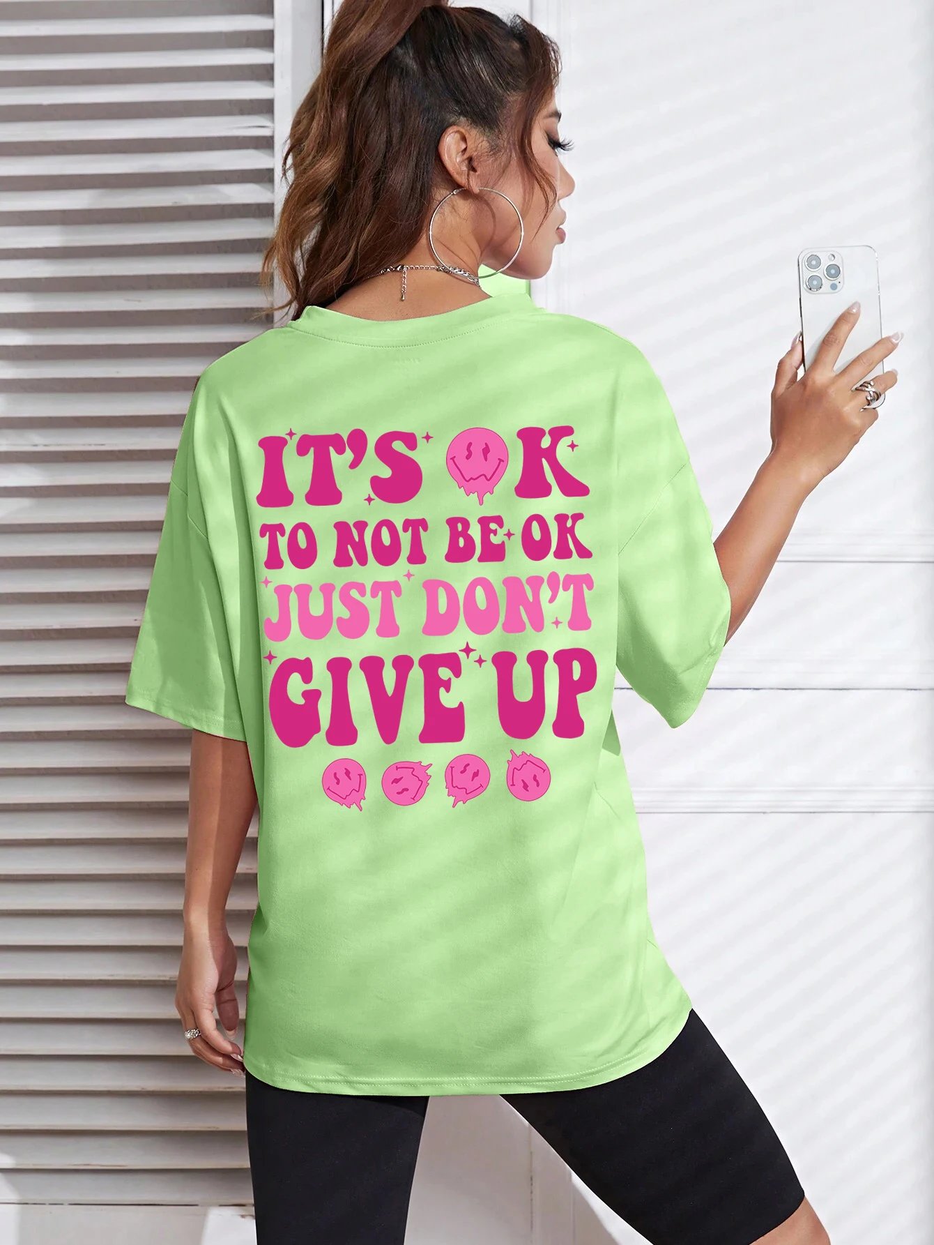 It'S Ok To Not Be Ok Just Don'T Give Upfemale Tshirt Breathable Summer T Shirt Casual Fashion Tee Top Basic Daily Tshirts Women It'S Ok To Not Be Ok Just Don'T Give Upfemale Tshirt Breathable Summer T Shirt Casual Fashion Tee Top Basic Daily Tshirts Women