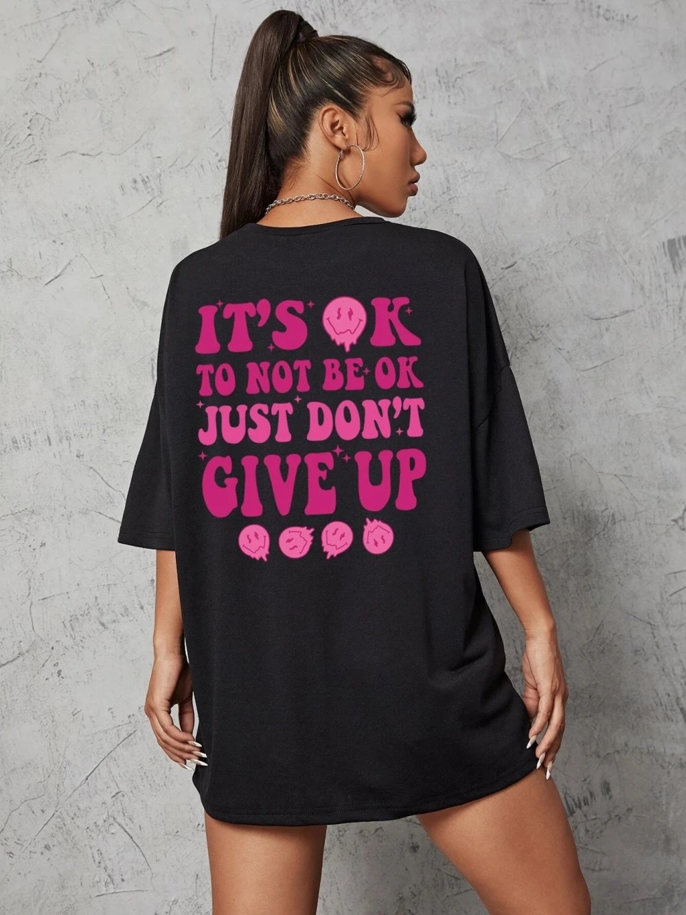 It'S Ok To Not Be Ok Just Don'T Give Upfemale Tshirt Breathable Summer T Shirt Casual Fashion Tee Top Basic Daily Tshirts Women It'S Ok To Not Be Ok Just Don'T Give Upfemale Tshirt Breathable Summer T Shirt Casual Fashion Tee Top Basic Daily Tshirts Women