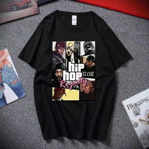 Summer Men /WOMEN, T  SHIRT Street Hip Hop Culture Dr Dre Eminem 2 Pac Biggie Rapper Print Personality Unisex T-Shirt Top Tees